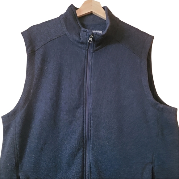 WindRiver T-max heat Blue sleeveless zip-up sweater vest - Picture 3 of 11